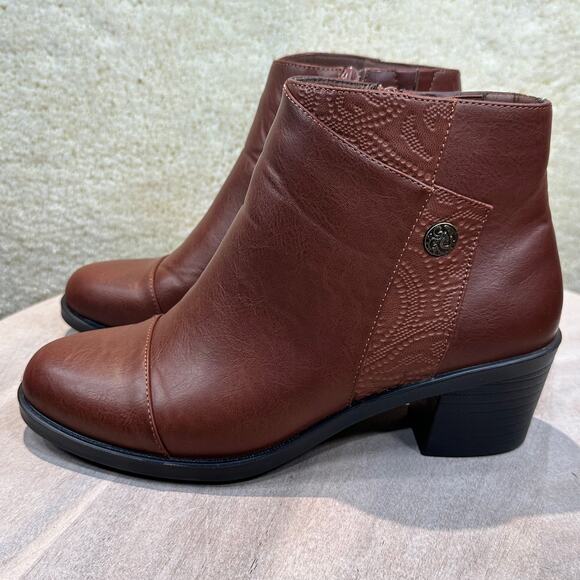 Easy Street Bean Womens Ankle Boots Size 9 WW Brown Round Toe Dressy Boots New - Picture 8 of 12
